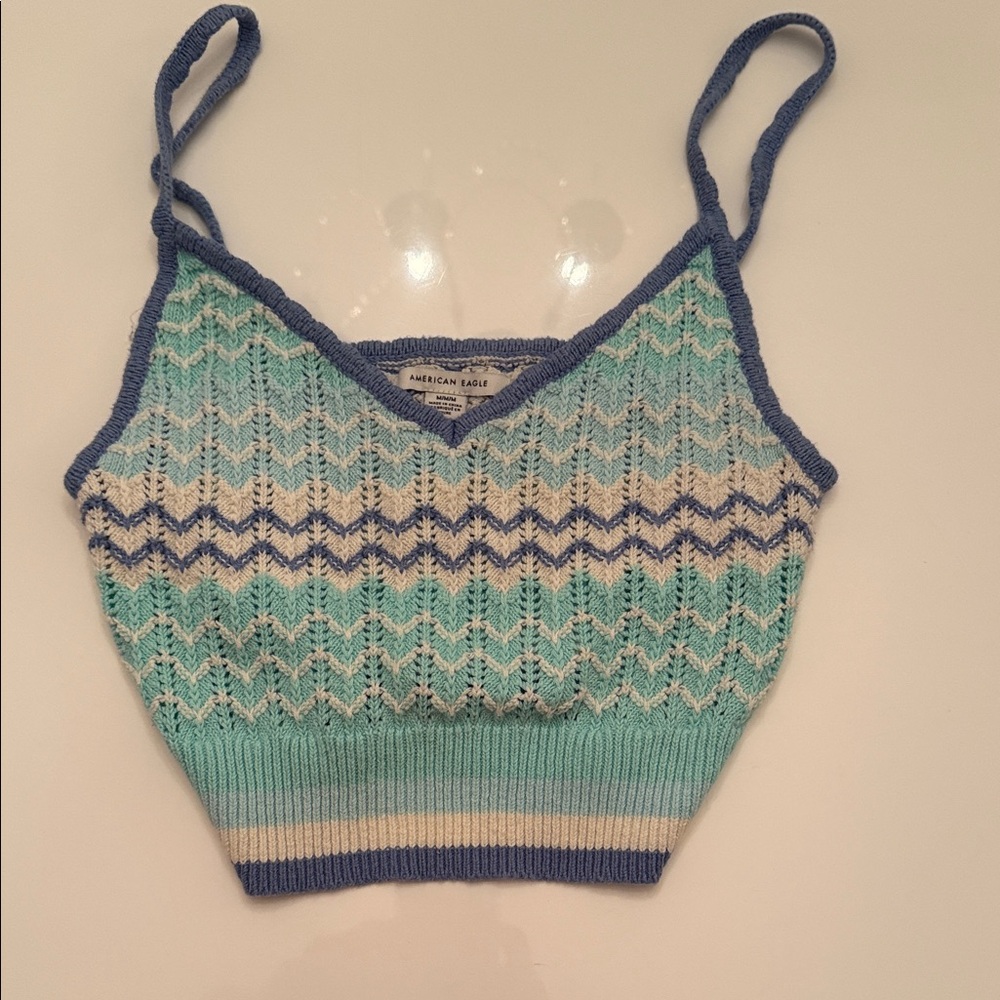 American Eagle Outfitters Blue and Green Patterned Camisole